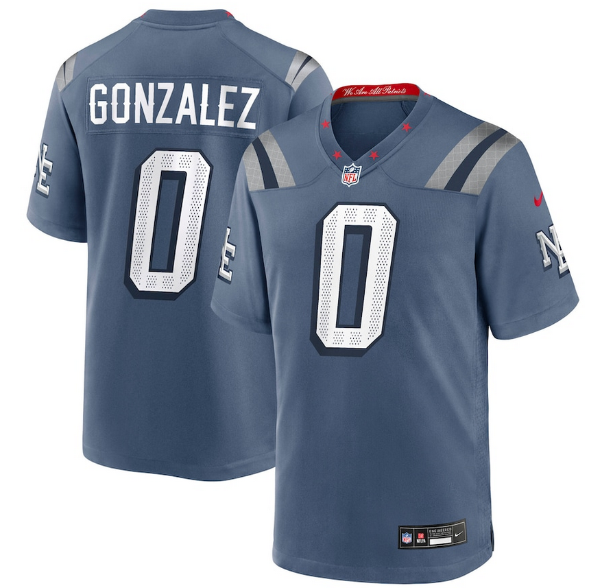 Men New England Patriots #0 Gonzalez Nike 2025 Rivalries blue Limited Jersey